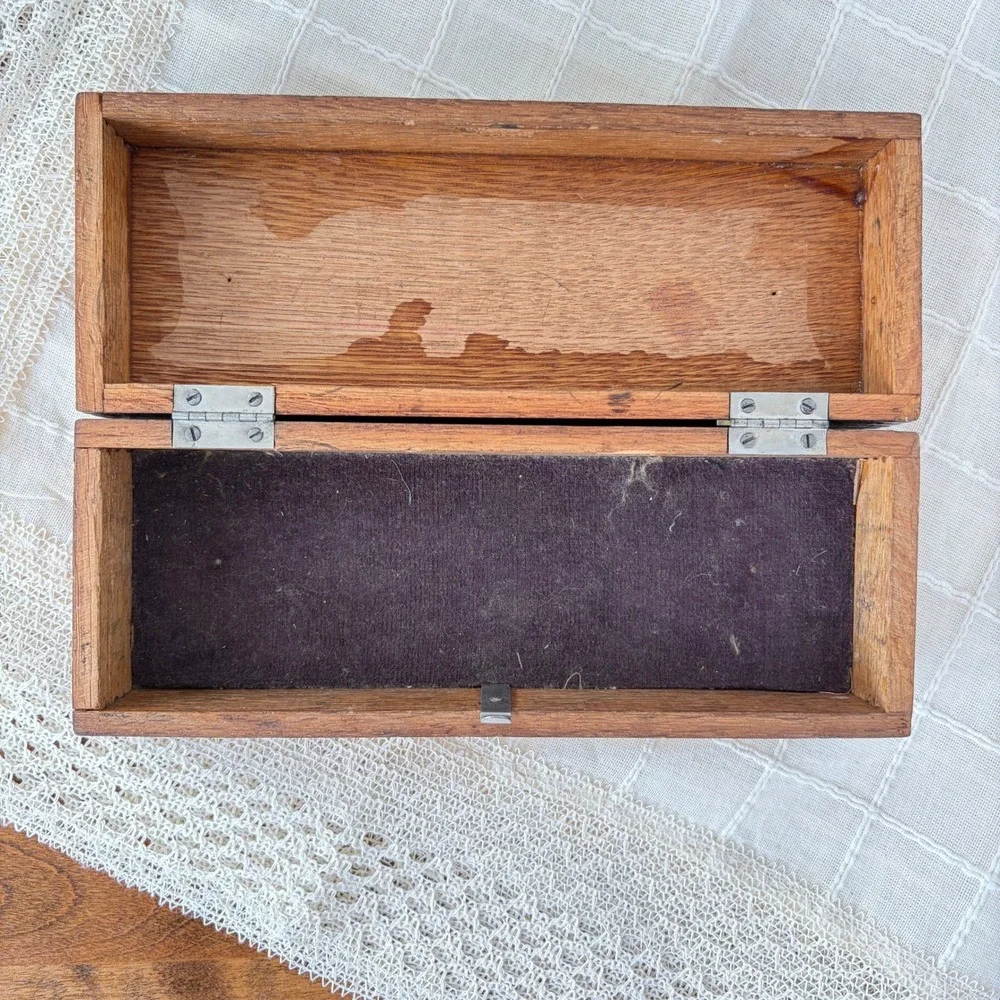 Antique Wheeler & Wilson Sewing Machine Carved Wood Accessory Box W&W Logo Decor